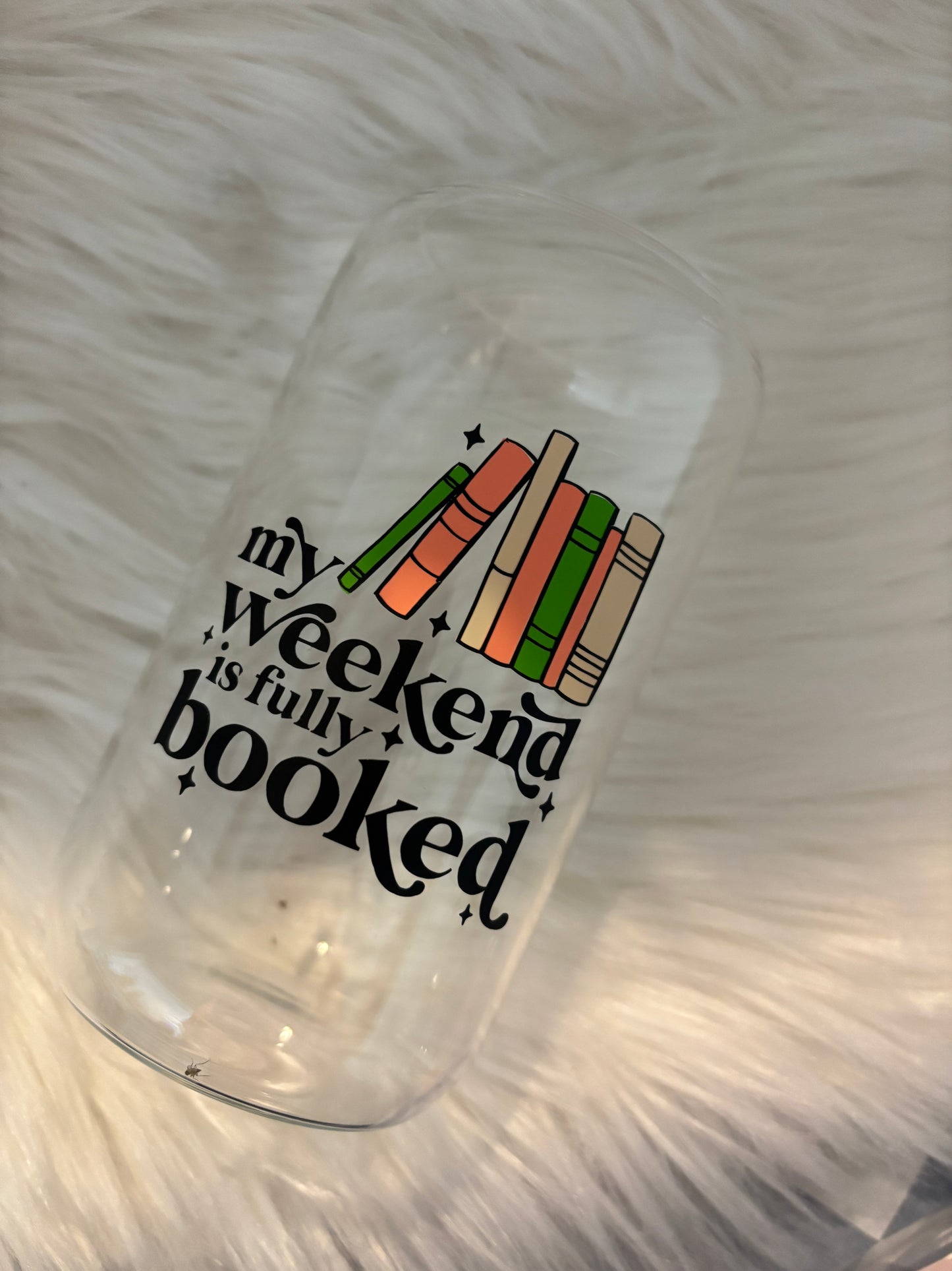 Bookish Glass Cup | Weekend is Booked | Spring Time