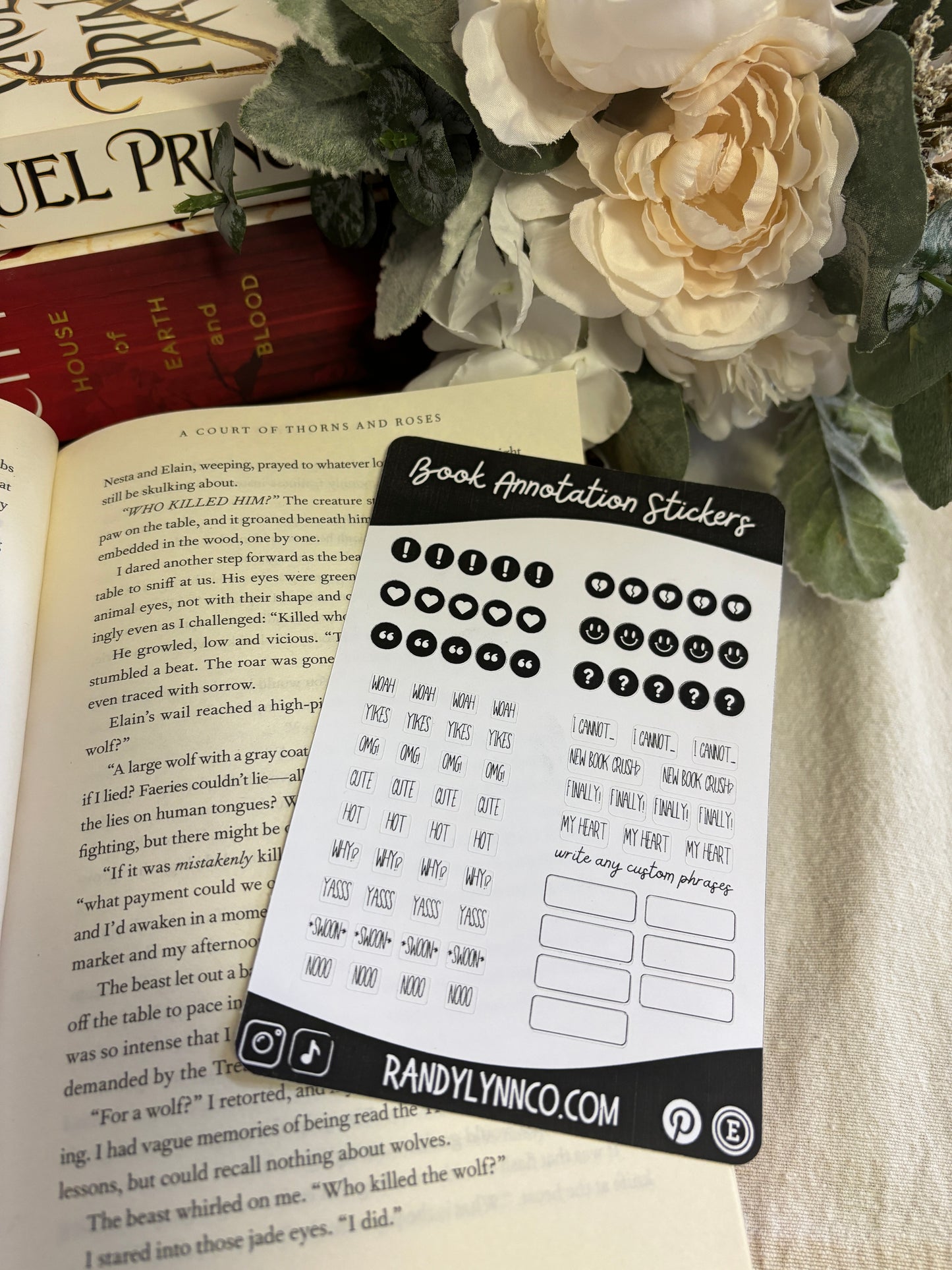 Book Annotation Stickers | 4x6 Sticker Sheet for Book Lovers | Perfect for Journaling & Bookish Gifts | Reading Planner Stickers