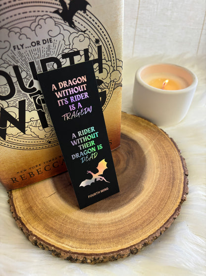 Fourth Wing Bookmark | Dragons & Riders | Holographic Foil