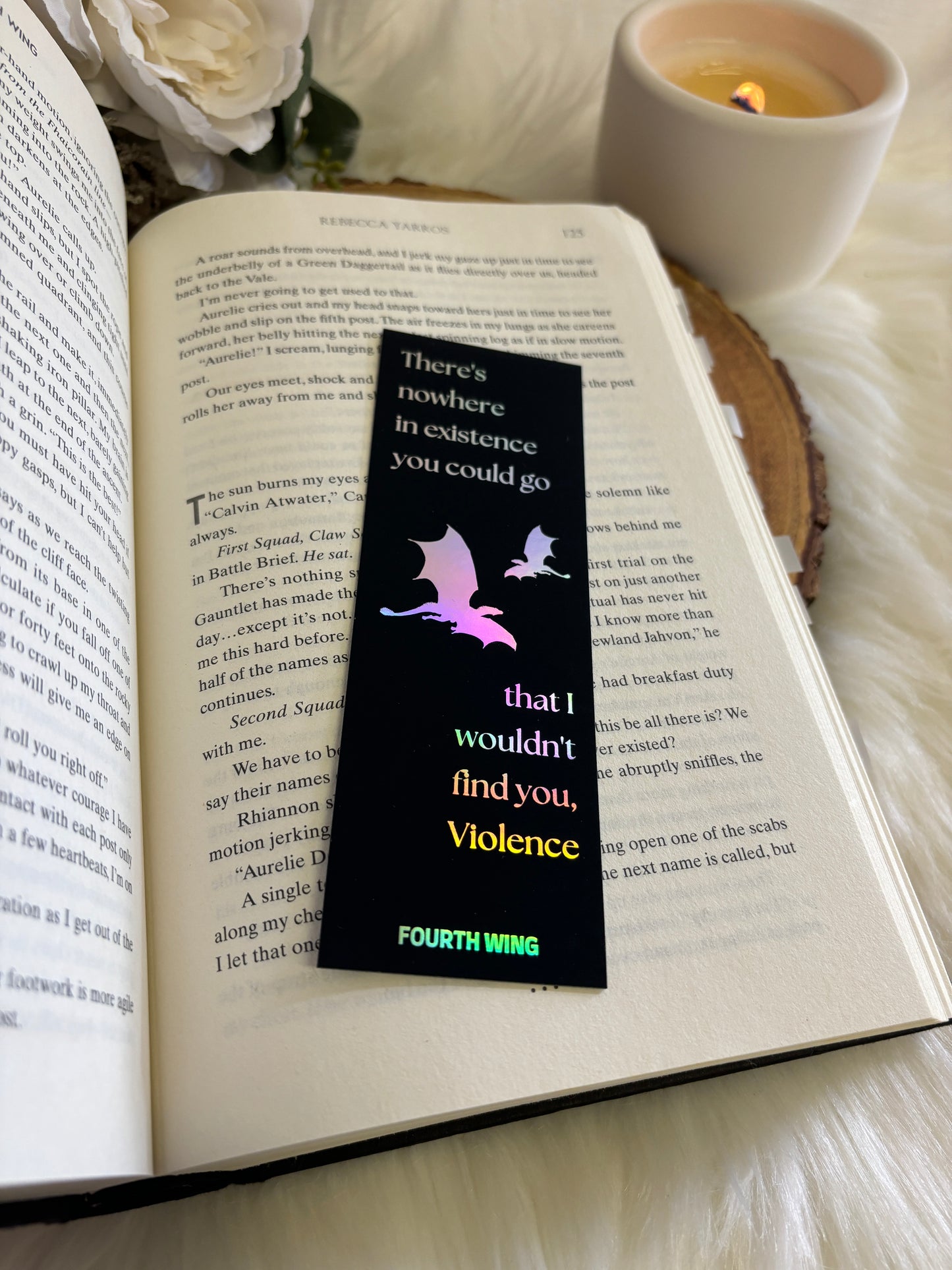 Fourth Wing Bookmark | Violet Sorrengail | Holographic Foil