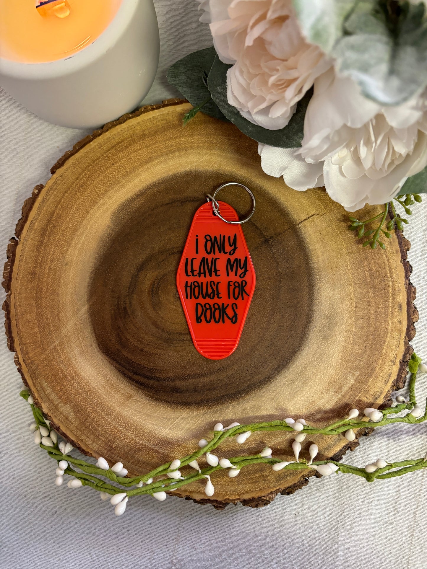 Bookish Motel Keychain | I Only Leave For Books | Reader Gift