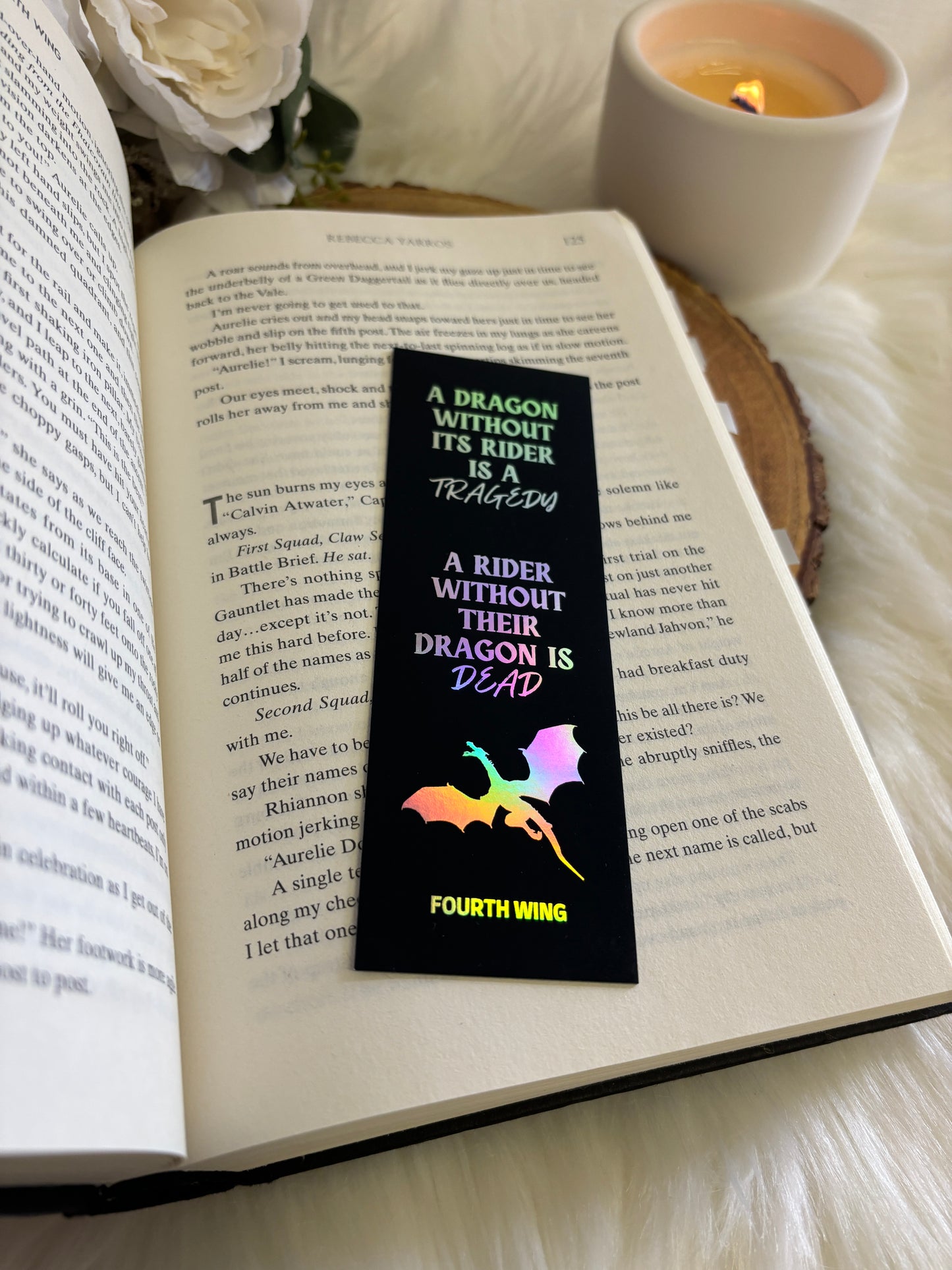 Fourth Wing Bookmark | Dragons & Riders | Holographic Foil