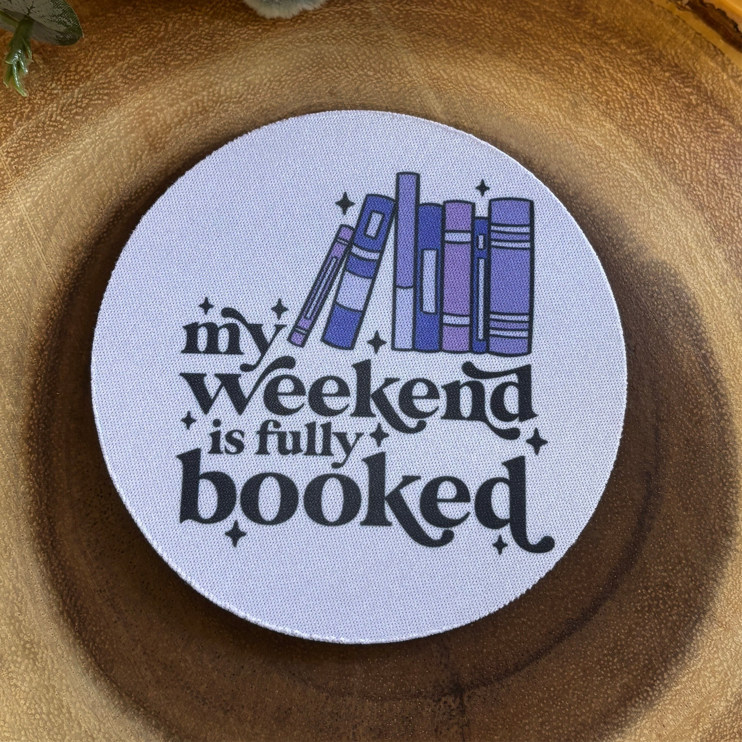 Readers Cup Coaster | Weekend is Booked | Purple
