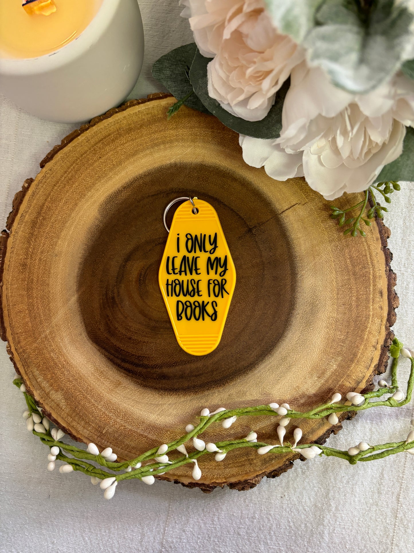 Bookish Motel Keychain | I Only Leave For Books | Reader Gift