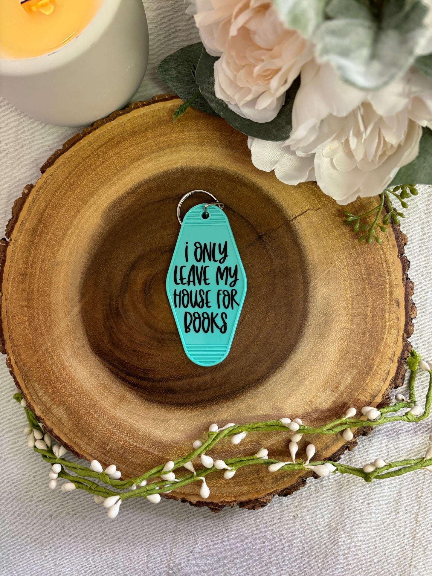 Bookish Motel Keychain | I Only Leave For Books | Reader Gift